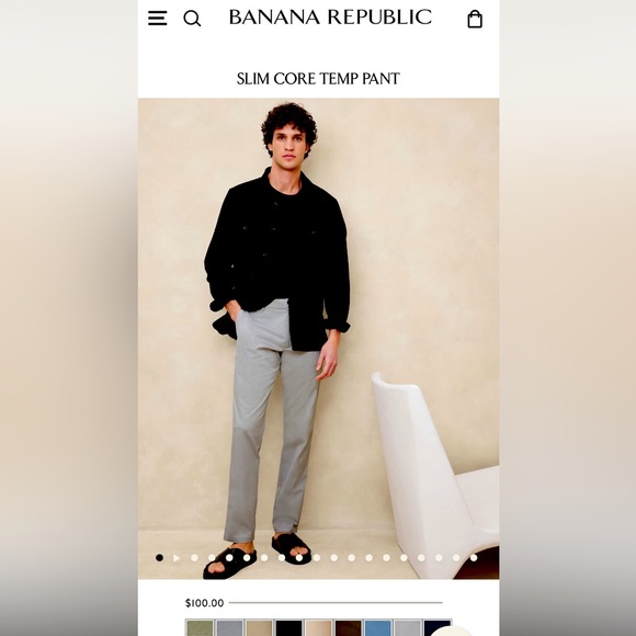 NWT Banana Republic men’s SLIM CORE TEMP PANT - Picture 1 of 5